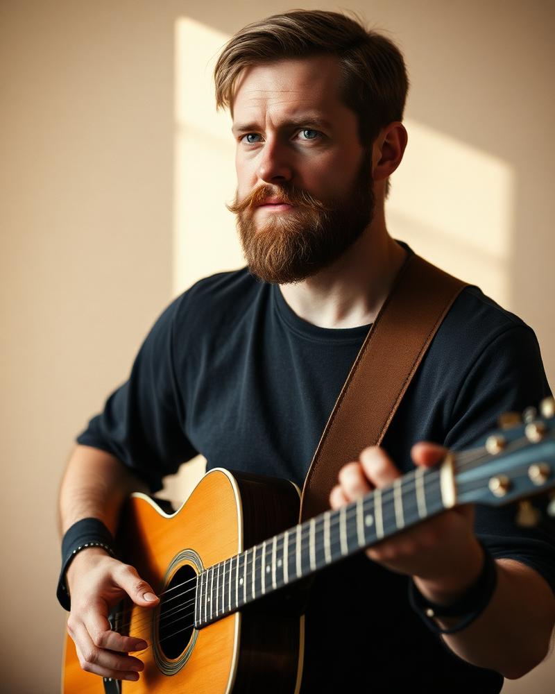 Porträtt av demomusikern Erik Berg